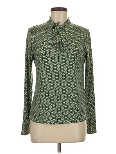 Pre-owned Tahari Long Sleeve Blouse In Green