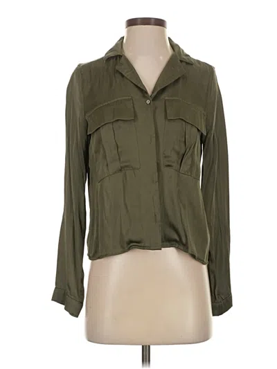 Pre-owned Tahari Long Sleeve Blouse In Green