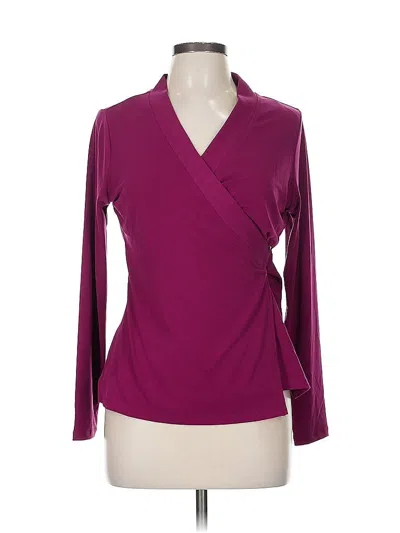 Pre-owned Tahari Long Sleeve Blouse In Purple