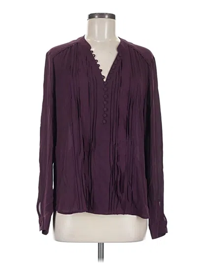 Pre-owned Tahari Long Sleeve Blouse In Purple