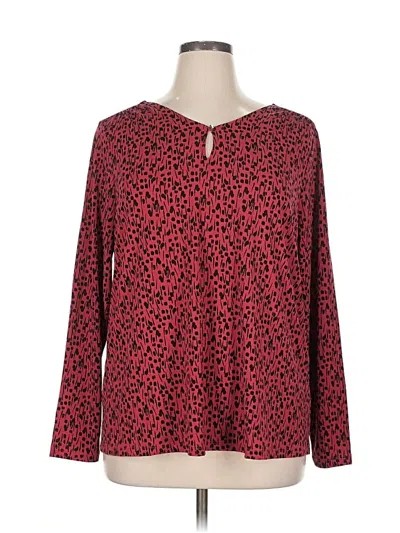 Pre-owned Tahari Long Sleeve Blouse In Red