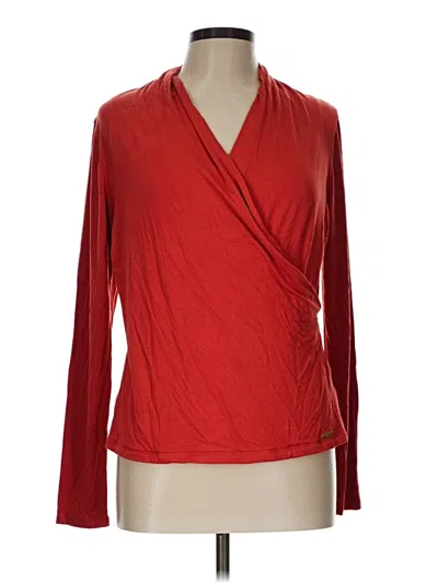 Pre-owned Tahari Long Sleeve Blouse In Red