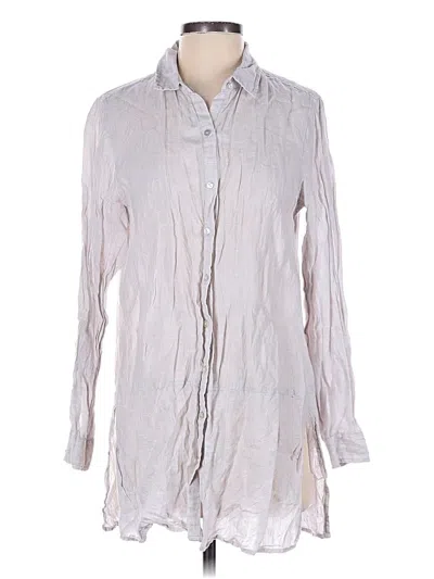 Pre-owned Tahari Long Sleeve Blouse In Silver