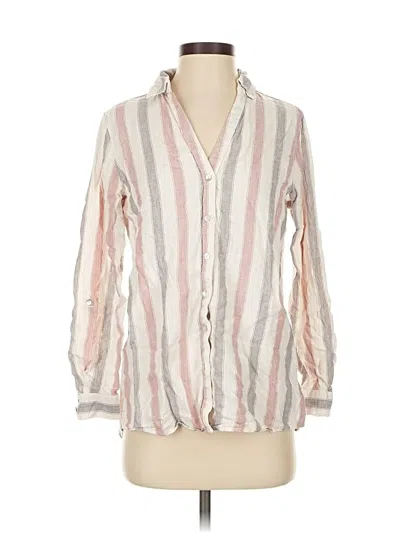 Pre-owned Tahari Long Sleeve Blouse In White