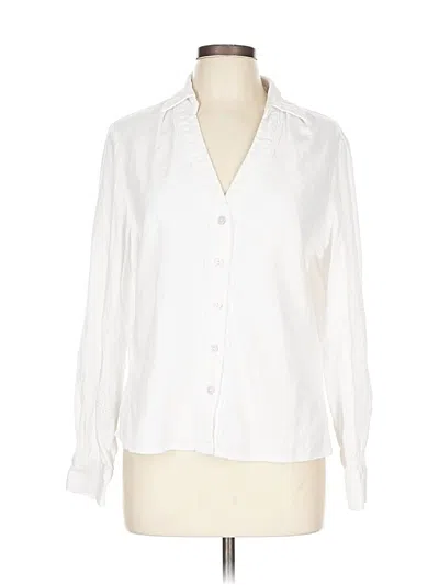 Pre-owned Tahari Long Sleeve Blouse In White