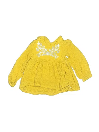 Pre-owned Tahari Kids' Long Sleeve Blouse In Yellow