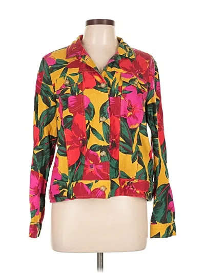 Pre-owned Tahari Long Sleeve Blouse In Yellow