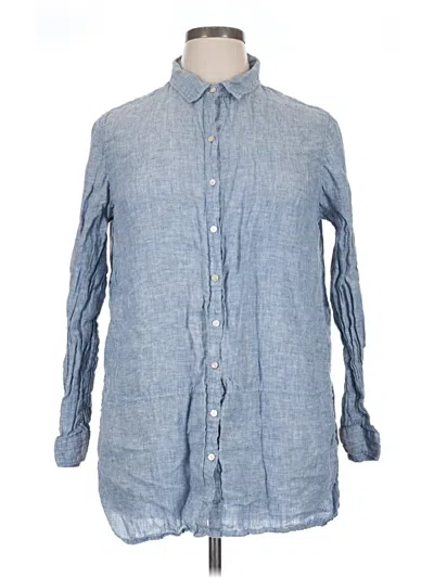 Pre-owned Tahari Long Sleeve Button Down Shirt In Blue