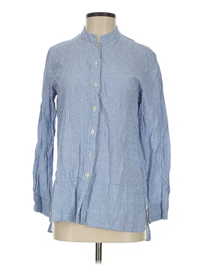 Pre-owned Tahari Long Sleeve Button Down Shirt In Blue