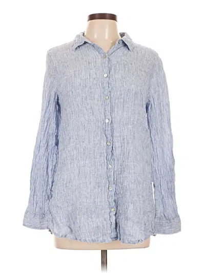 Pre-owned Tahari Long Sleeve Button Down Shirt In Blue