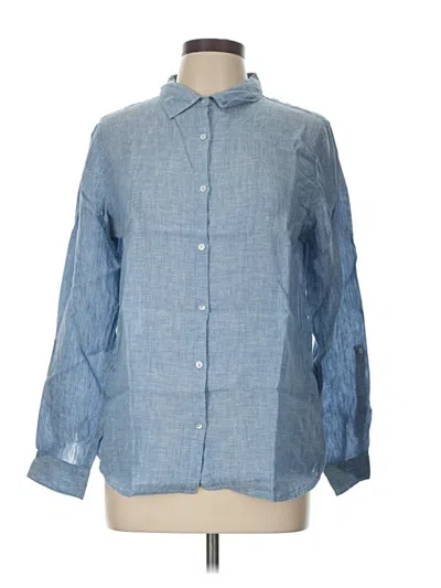Pre-owned Tahari Long Sleeve Button Down Shirt In Blue