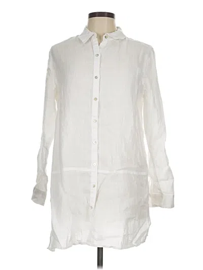 Pre-owned Tahari Long Sleeve Button Down Shirt In Ivory