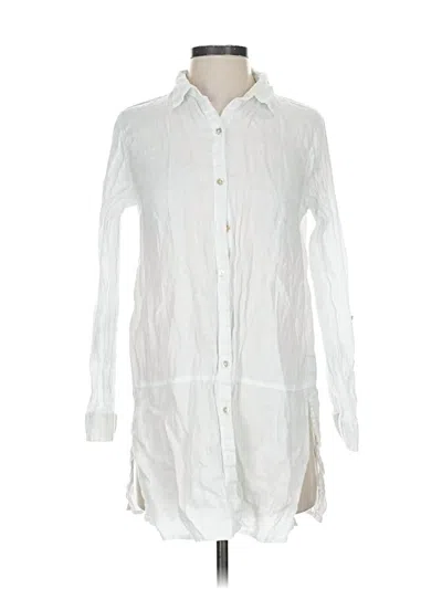 Pre-owned Tahari Long Sleeve Button Down Shirt In White