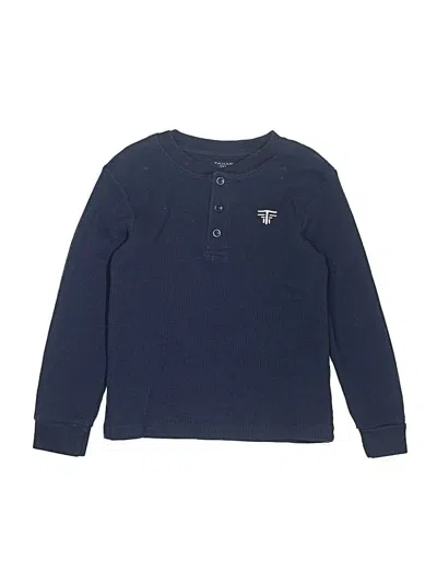 Pre-owned Tahari Kids' Long Sleeve Henley Shirt In Blue
