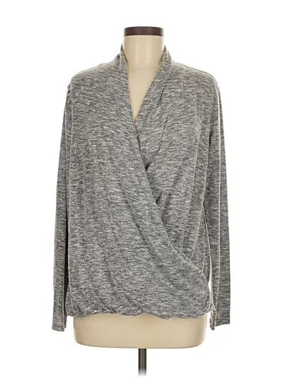 Pre-owned Tahari Long Sleeve Henley Shirt In Gray
