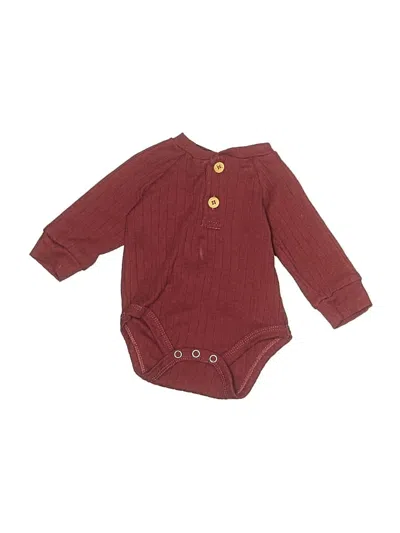Pre-owned Tahari Babies' Long Sleeve Onesie In Burgundy