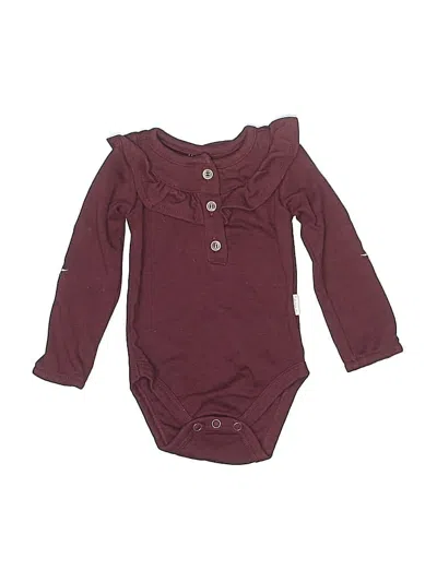 Pre-owned Tahari Babies' Long Sleeve Onesie In Burgundy