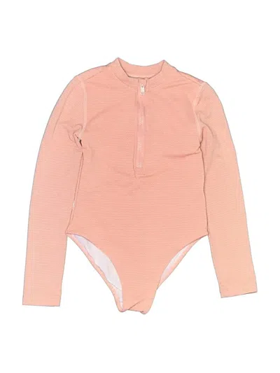 Pre-owned Tahari Kids' Long Sleeve Onesie In Pink