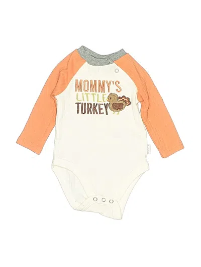 Pre-owned Tahari Babies' Long Sleeve Onesie In White