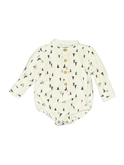 Pre-owned Tahari Babies' Long Sleeve Onesie In White