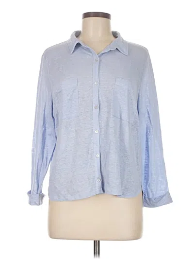 Pre-owned Tahari Long Sleeve Polo Shirt In Blue