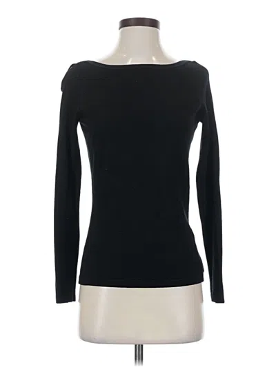 Pre-owned Tahari Long Sleeve Top Black Boatneck Tops