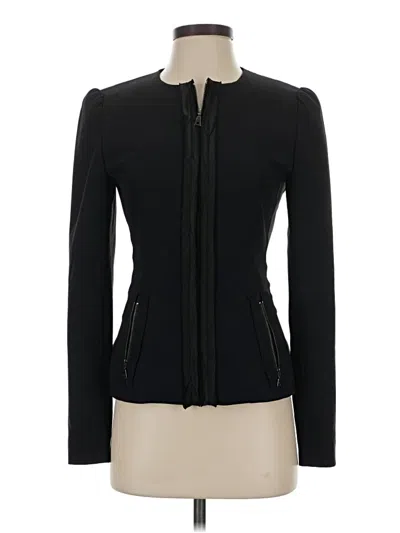 Pre-owned Tahari Long Sleeve Top Black Keyhole Neckline Tops