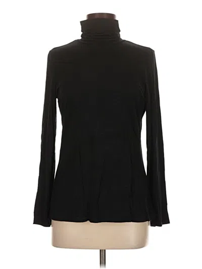 Pre-owned Tahari Long Sleeve Top Black Turtleneck Tops