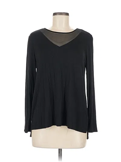 Pre-owned Tahari Long Sleeve Top Black V Neck Tops