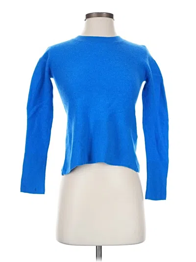 Pre-owned Tahari Long Sleeve Top Blue Boatneck Tops