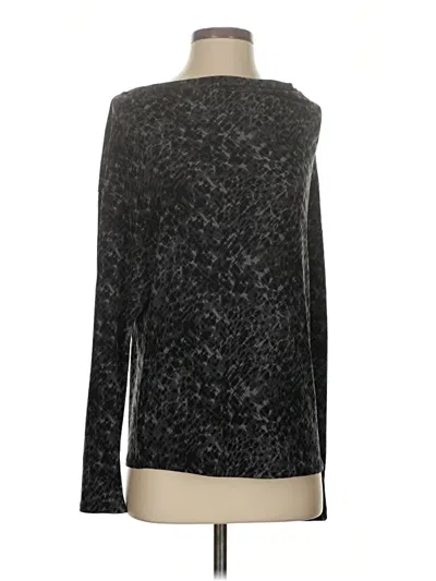 Pre-owned Tahari Long Sleeve Top Gray Boatneck Tops