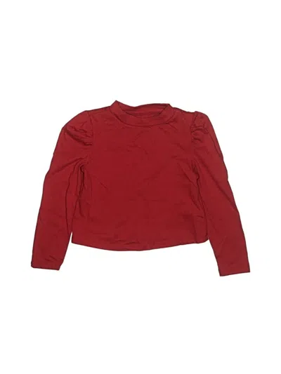 Pre-owned Tahari Kids' Long Sleeve Top Red Turtleneck Tops