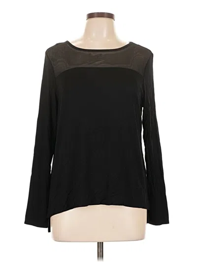 Pre-owned Tahari Long Sleeve T-shirt In Black