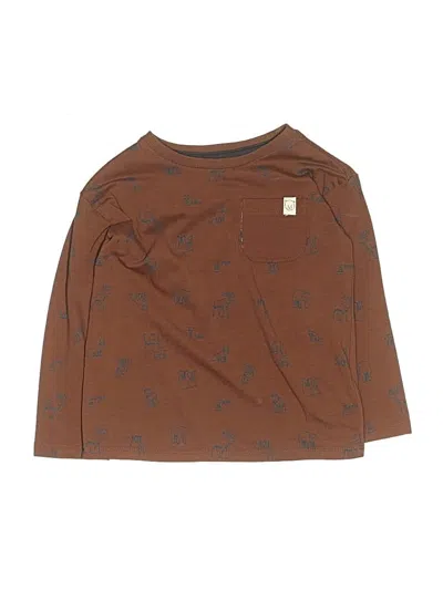 Pre-owned Tahari Kids' Long Sleeve T-shirt In Brown