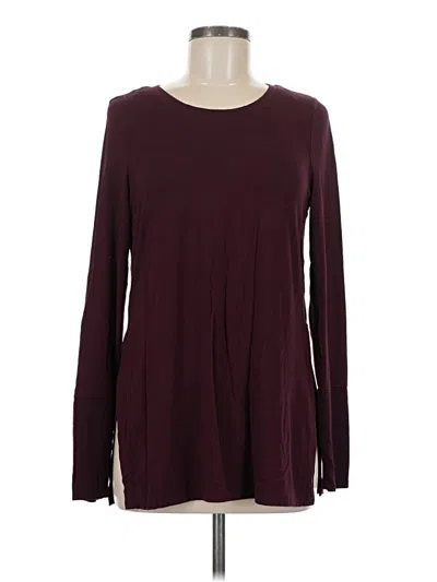 Pre-owned Tahari Long Sleeve T-shirt In Burgundy