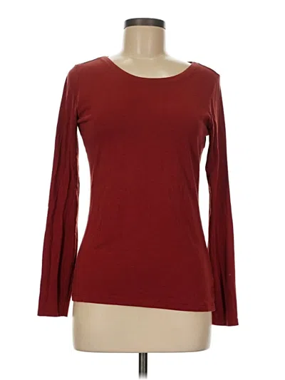 Pre-owned Tahari Long Sleeve T-shirt In Burgundy