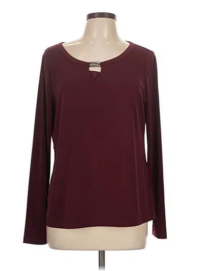 Pre-owned Tahari Long Sleeve T-shirt In Burgundy