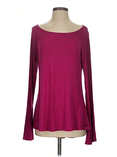 Pre-owned Tahari Long Sleeve T-shirt In Burgundy