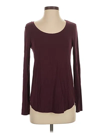 Pre-owned Tahari Long Sleeve T-shirt In Burgundy