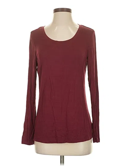 Pre-owned Tahari Long Sleeve T-shirt In Burgundy