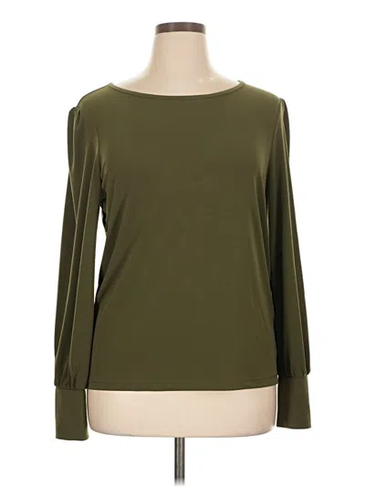 Pre-owned Tahari Long Sleeve T-shirt In Green