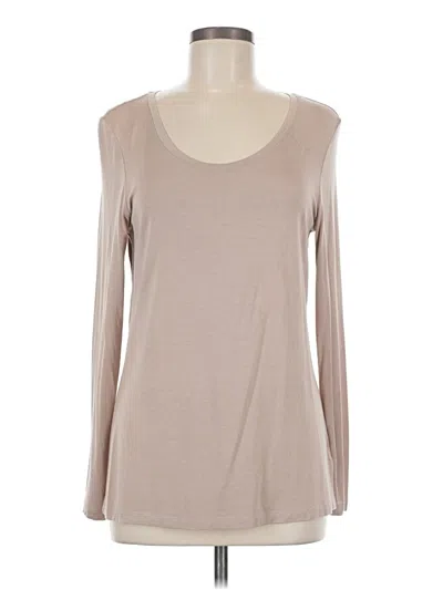 Pre-owned Tahari Long Sleeve T-shirt In Tan