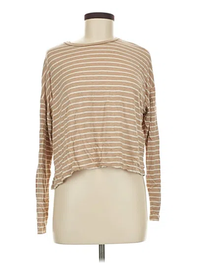 Pre-owned Tahari Long Sleeve T-shirt In Tan