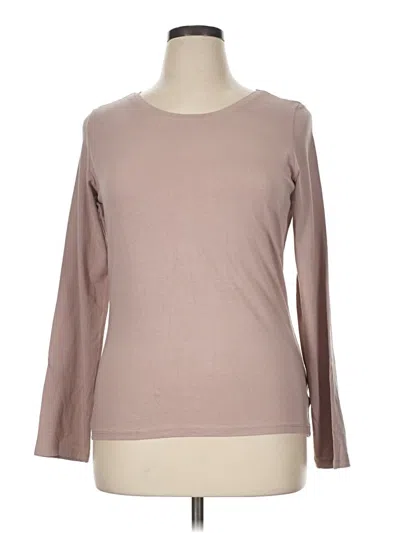 Pre-owned Tahari Long Sleeve T-shirt In Tan