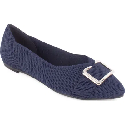 Tahari Lucerne Pointed Toe Flat In Blue