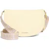 Tahari Marcy Expandable Crescent Crossbody Bag In Butter Core Smooth