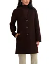 Tahari Mari Long Wool-blend Coat In Brown