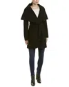 Tahari Maria Belted Wool-blend Coat In Black