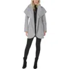 Tahari Marilyn Womens Wool Blend Winter Wrap Coat In Gray