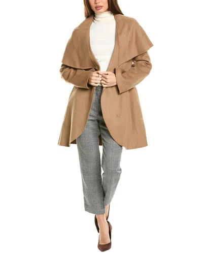 Tahari Marilyn Wool-blend Coat In Brown